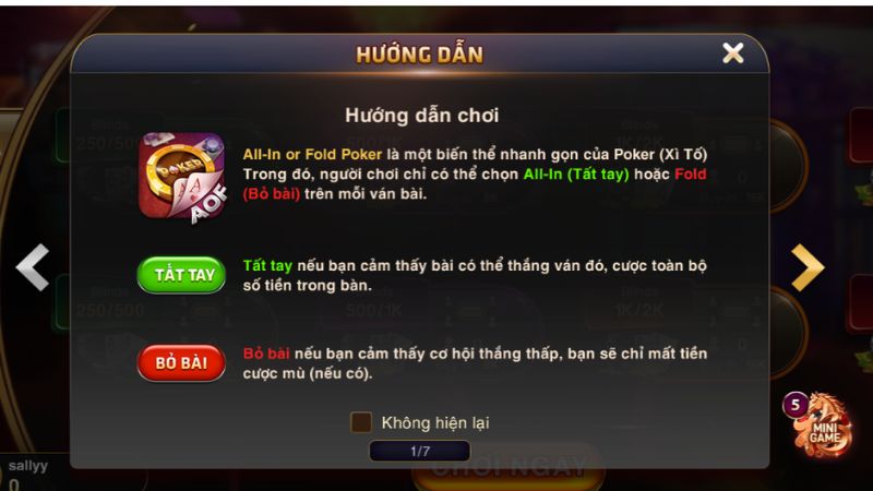 Poker All-in or Fold Sunwin là biến thể Poker tốc độ cao